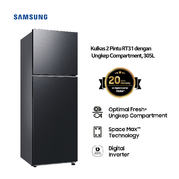 Samsung Kulkas Two Doors Ungkep Compartment RT31 305 L - RT31CG5420B1SE